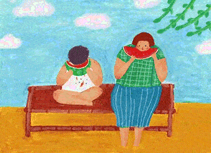 吃哈密瓜GIF  第1张